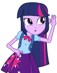 Size: 777x999 | Tagged: safe, artist:ftvs-cm45, derpibooru import, edit, edited screencap, screencap, twilight sparkle, twilight sparkle (alicorn), alicorn, human, equestria girls, :o, background removed, backpack, female, hearing, image, not a vector, o, o mouth, open mouth, png, simple background, solo, transparent background