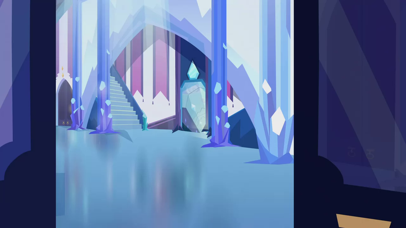 Size: 1280x720 | Tagged: safe, derpibooru import, screencap, games ponies play, background, crystal castle, crystal empire, door, image, liminal space, no pony, png, scenic ponyville