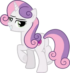 Size: 4800x5027 | Tagged: safe, artist:kojibiose, derpibooru import, sweetie belle, pony, unicorn, absurd resolution, bedroom eyes, butt, grin, image, looking at you, looking back, looking back at you, older, older sweetie belle, plot, png, raised hoof, simple background, smiling, solo, sweetie butt, transparent background, vector