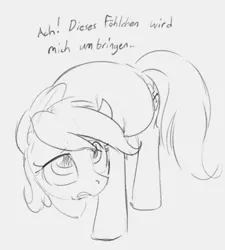Size: 587x652 | Tagged: safe, artist:dotkwa, oc, oc:aryanne, unofficial characters only, earth pony, pony, dialogue, earth pony oc, female, german, image, mare, monochrome, nazi, nazipone, png, pregnant, raised hoof, solo, swastika