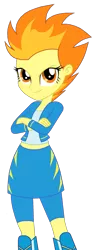 Size: 891x2314 | Tagged: safe, artist:pyrus-leonidas, derpibooru import, idw, spitfire, equestria girls, crossed arms, female, image, png, simple background, solo, transparent background, vector