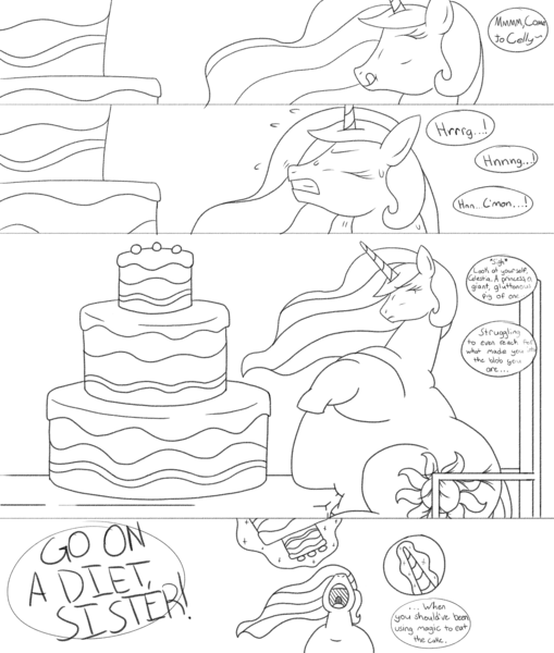 Size: 2112x2490 | Tagged: questionable, artist:aliasstuff, derpibooru import, princess celestia, alicorn, cake, cakelestia, fat, food, image, png, solo