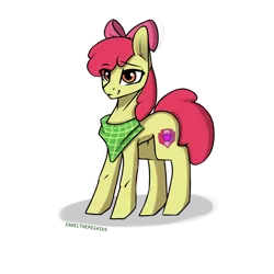 Size: 2000x2000 | Tagged: safe, artist:endelthepegasus, derpibooru import, apple bloom, pony, adorabloom, cute, female, filly, image, neckerchief, png, simple background, solo, transparent background