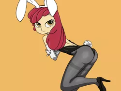 Size: 1440x1080 | Tagged: suggestive, artist:bandgeek32, derpibooru import, apple bloom, human, equestria girls, apple playboy bunny bloom, ass, bloom butt, bunny suit, butt, clothes, humanized, image, playboy bunny, playboy bunny apple bloom, png, solo