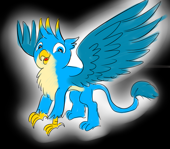 Size: 808x708 | Tagged: safe, artist:horsesplease, derpibooru import, gallus, gryphon, cute, gallabetes, glow, image, looking at you, male, png, smiling, smiling at you, solo