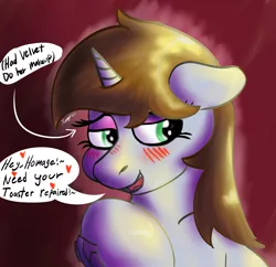 Size: 4640x4492 | Tagged: safe, artist:kalashnikitty, derpibooru import, oc, oc:littlepip, pony, unicorn, fallout equestria, blushing, female, image, implied lesbian, mare, png, solo, toaster repair pony