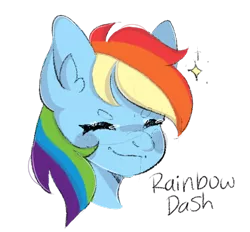 Size: 464x431 | Tagged: safe, artist:kokoaapuff, derpibooru import, rainbow dash, pegasus, pony, beanbrows, bust, eyebrows, eyes closed, female, image, mare, png, simple background, sketch, smiling, solo, transparent background