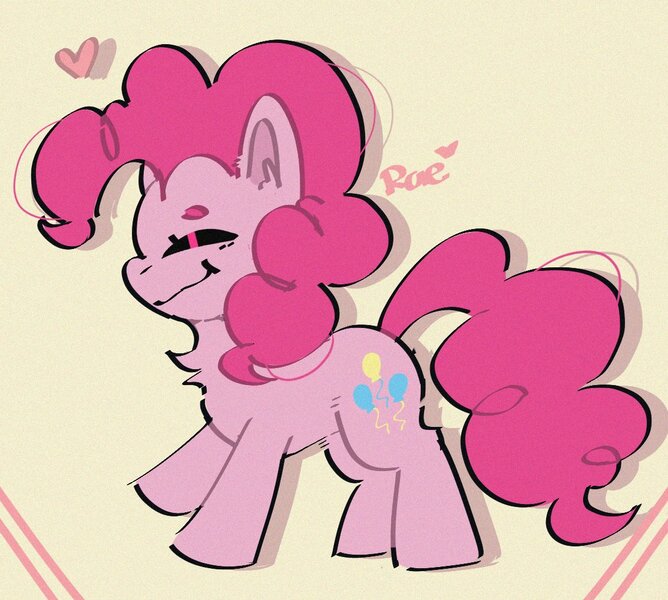 Size: 1134x1019 | Tagged: safe, artist:dearysnowy, derpibooru import, pinkie pie, earth pony, pony, chest fluff, eyes closed, female, heart, image, jpeg, mare, profile, solo