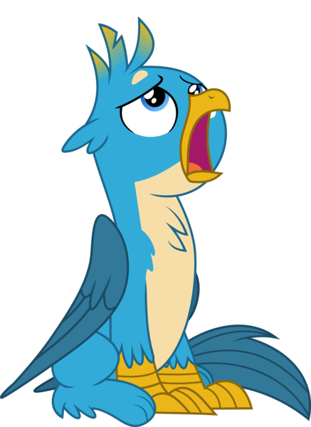 Size: 2185x3000 | Tagged: safe, artist:frownfactory, derpibooru import, gallus, gryphon, teacher of the month (episode), spoiler:interseason shorts, beak, exasperated face, image, male, open mouth, png, simple background, sitting, solo, talons, transparent background, vector, wings