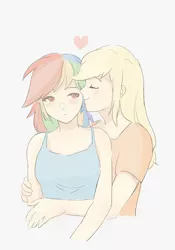 Size: 500x716 | Tagged: artist needed, source needed, safe, derpibooru import, applejack, rainbow dash, human, appledash, female, humanized, image, jpeg, lesbian, shipping