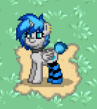 Size: 138x154 | Tagged: safe, artist:beamybutt, derpibooru import, oc, oc:moonbeam, unofficial characters only, alicorn, pony, pony town, alicorn oc, choker, clothes, female, horn, image, mare, pixel art, png, socks, solo, striped socks, wings