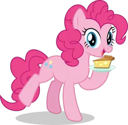 Size: 3178x3116 | Tagged: safe, artist:thatusualguy06, derpibooru import, pinkie pie, earth pony, pony, apple, apple pie, female, food, image, inkscape, mare, open mouth, open smile, pi approximation day, pi day, pie, png, ponyscape, simple background, smiling, solo, transparent background, vector