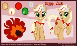 Size: 1520x900 | Tagged: safe, artist:lifyen, derpibooru import, oc, oc:poppy seed (mec), oc:thunder wing (mec), female, image, middle equestrian convention, not applejack, png, reference sheet