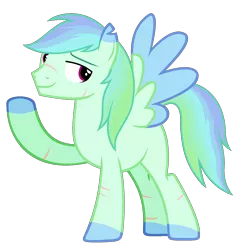 Size: 1413x1463 | Tagged: safe, artist:cindydreamlight, derpibooru import, oc, pegasus, pony, image, png, scar, simple background, solo, transparent background, two toned wings, wings