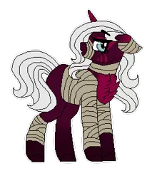 Size: 286x325 | Tagged: safe, artist:inspiredpixels, derpibooru import, oc, unofficial characters only, pony, unicorn, female, image, mare, mummy, png, simple background, solo, standing, transparent background