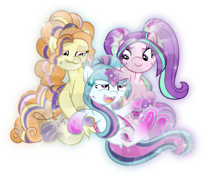 Size: 3447x2962 | Tagged: safe, artist:lincolnbrewsterfan, derpibooru import, adagio dazzle, aria blaze, sonata dusk, ponified, crystal pony, earth pony, pony, siren, .svg available, adoragio, all is well, alternate universe, alternative cutie mark placement, ariabetes, butterfly wings, crystallized pony, cuddling, cute, cute little fangs, cuteness overload, derpibooru exclusive, disguise, disguised siren, dock, ear piercing, earring, equestria girls ponified, facial cutie mark, fangs, female, folded wings, gem, glow, gradient hooves, gradient mane, happiness, happy, headcanon in the description, high res, image, inkscape, jewelry, mare, piercing, png, rainbow power, rainbow power-ified, reformed, reformed villain, sibling love, siblings, simple background, siren gem, sisters, snuggling, solo, sonatabetes, spread legs, spreading, transparent background, trio, vector, wall of tags, wings