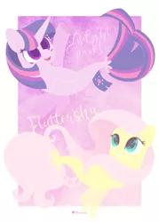 Size: 3836x5371 | Tagged: safe, artist:illumnious, derpibooru import, fluttershy, twilight sparkle, pony, seapony (g4), duo, female, image, mare, png, seaponified, seapony fluttershy, seapony twilight, species swap