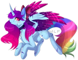 Size: 4144x3192 | Tagged: safe, artist:darkjillmlp123, derpibooru import, oc, alicorn, pony, colored wings, female, gradient background, image, mare, multicolored wings, png, simple background, solo, transparent background, wings