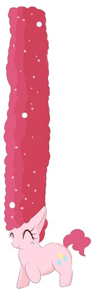 Size: 640x2048 | Tagged: safe, artist:sc_kis_rko, derpibooru import, pinkie pie, earth pony, pony, my little pony: pony life, spoiler:pony life s02e17, afro, alternate hairstyle, eyes closed, image, impossibly large hair, impossibly large mane, jpeg, raised hoof, simple background, smiling, solo, what goes updo, white background