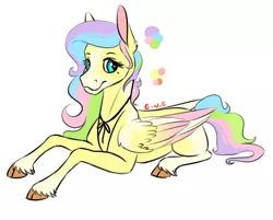 Size: 739x595 | Tagged: safe, artist:eperyton, derpibooru import, oc, unofficial characters only, pegasus, pony, cloven hooves, female, image, jpeg, magical lesbian spawn, mare, offspring, parent:fluttershy, parent:rainbow dash, parents:flutterdash, pegasus oc, simple background, white background, wings
