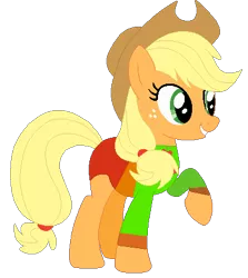 Size: 391x438 | Tagged: safe, artist:selenaede, artist:user15432, derpibooru import, applejack, earth pony, pony, base used, clothes, cowboy hat, cutie mark, cutie mark on clothes, hat, image, leotard, olympics, png, raised hoof, simple background, sports, sports outfit, sporty style, swimsuit, transparent background