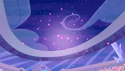 Size: 1280x727 | Tagged: safe, derpibooru import, screencap, equestria games (episode), background, cloud, crowd, crystal, crystal empire, fireworks, image, night, png, scenic ponyville, stadium