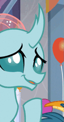 Size: 285x540 | Tagged: safe, derpibooru import, screencap, gallus, ocellus, smolder, changeling, season 9, she's all yak, spoiler:s09, animated, blinking, cropped, gif, image, smiling, solo focus