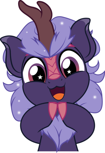 Size: 3434x5000 | Tagged: safe, artist:jhayarr23, derpibooru import, oc, oc:night glow, kirin, cute, goody greeting meme, happy, image, png, starry eyes, wingding eyes