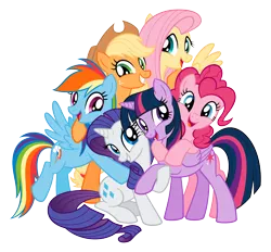 Size: 2048x1901 | Tagged: safe, derpibooru import, applejack, fluttershy, pinkie pie, rainbow dash, rarity, twilight sparkle, group hug, hug, image, mane six, png, stock vector