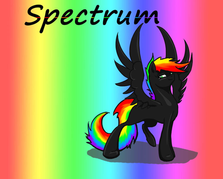 Size: 1000x800 | Tagged: safe, artist:joan-grace, derpibooru import, oc, oc:spectrum, unofficial characters only, pegasus, pony, abstract background, female, image, jpeg, mare, multicolored hair, offspring, parent:rainbow dash, parent:soarin', parents:soarindash, pegasus oc, rainbow hair, solo, wings