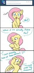 Size: 701x1500 | Tagged: safe, artist:theparagon, derpibooru import, fluttershy, pegasus, pony, ask trixie, ask, comic, existential crisis, female, image, mare, panicking, png