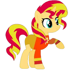 Size: 433x434 | Tagged: safe, artist:selenaede, artist:user15432, derpibooru import, sunset shimmer, alicorn, pony, base used, clothes, cutie mark, cutie mark on clothes, image, leotard, olympics, png, raised hoof, simple background, sports, sports outfit, sporty style, swimsuit, transparent background