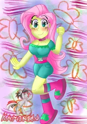 Size: 3150x4500 | Tagged: safe, artist:kamikiku, derpibooru import, fluttershy, equestria girls, breasts, busty fluttershy, image, jpeg, smiling