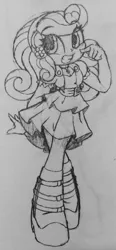 Size: 1520x3290 | Tagged: safe, artist:shadowhawx95, derpibooru import, sweetie belle, equestria girls, grin, image, jpeg, pencil drawing, smiling, solo, traditional art