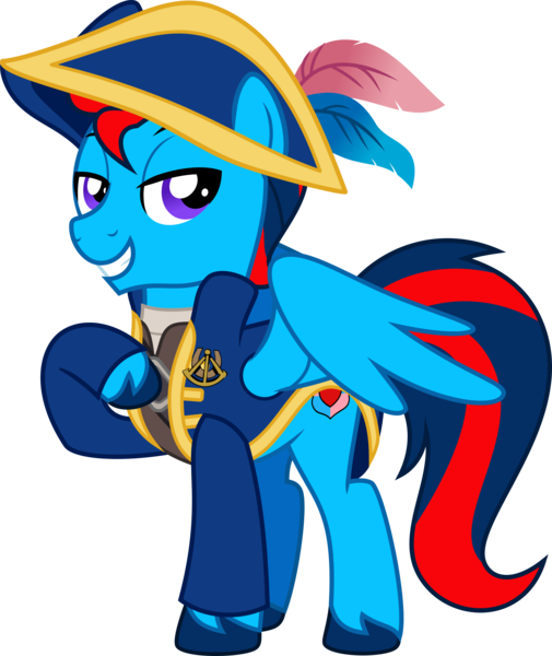 Size: 3310x3931 | Tagged: safe, artist:limedazzle, derpibooru import, oc, oc:andrew swiftwing, unofficial characters only, pegasus, pony, alternate universe, clothes, coat, feather, hat, image, male, png, sailor, stallion, swashbuckler, tricorne, vector, wings