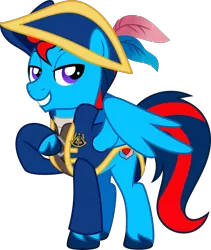Size: 3310x3931 | Tagged: safe, artist:limedazzle, derpibooru import, oc, oc:andrew swiftwing, unofficial characters only, pegasus, pony, alternate universe, clothes, coat, feather, hat, image, male, png, sailor, stallion, swashbuckler, tricorne, vector, wings