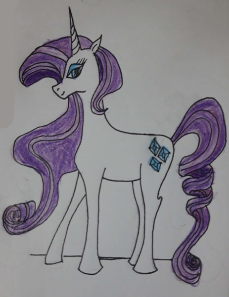 Size: 1592x2062 | Tagged: safe, artist:goldlines005, derpibooru import, rarity, pony, unicorn, bedroom eyes, eyelashes, female, image, jpeg, mare, solo, traditional art