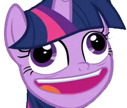 Size: 395x336 | Tagged: safe, derpibooru import, screencap, twilight sparkle, twilight sparkle (alicorn), alicorn, pony, best gift ever, crazy face, cropped, derp, faic, female, food, image, mare, meme, meme face, meme template, open mouth, png, pudding, pudding face, smiling, solo, twilight sparkle is best facemaker, twilynanas, wall eyed, wat