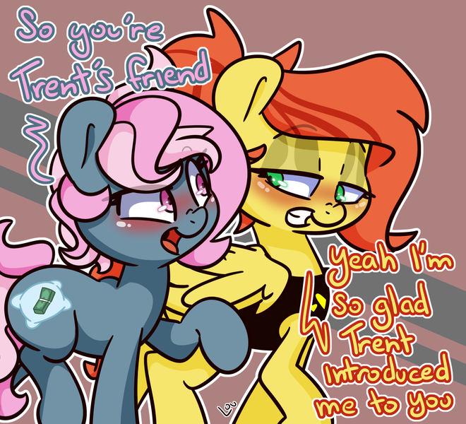 Size: 1552x1410 | Tagged: safe, artist:lou, derpibooru import, oc, oc:juicy dream, oc:roxanne, commission, image, png