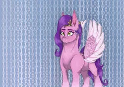 Size: 1111x777 | Tagged: safe, artist:ponydevilgirl, derpibooru import, pipp petals, pegasus, pony, abstract background, female, g5, image, jpeg, mare, solo, wings