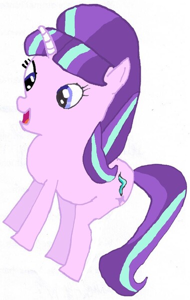 Size: 631x994 | Tagged: safe, artist:basinator, derpibooru import, starlight glimmer, 1000 hours in ms paint, happy, image, jpeg, mspaintponies, pencil, s5 starlight, simple background, white background