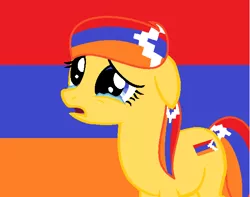 Size: 617x485 | Tagged: safe, artist:angelovalouva, derpibooru import, ponified, earth pony, pony, putting your hoof down, crying, image, karabakh, nation ponies, png, solo