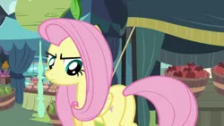 Size: 1920x1080 | Tagged: safe, derpibooru import, screencap, angel bunny, fluttershy, pegasus, pony, she talks to angel, angel is not amused, annoyed, body swap, butt, female, image, mare, plot, png, solo