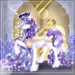 Size: 1957x1957 | Tagged: safe, artist:naezithania, derpibooru import, oc, oc:crystal skies, pony, unicorn, female, image, jpeg, mare, raised hoof, solo