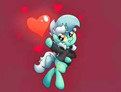 Size: 4936x3764 | Tagged: safe, artist:background basset, derpibooru import, lyra heartstrings, pony, unicorn, bipedal, bipedal leaning, clothes, dig the swell hoodie, heart, hoodie, image, leaning, png, simple background, smiling, solo