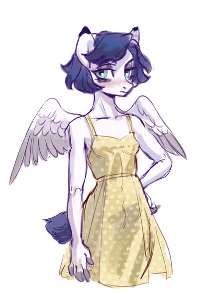 Size: 1820x2588 | Tagged: safe, artist:lunnita_pony, derpibooru import, oc, oc:lunnita, unofficial characters only, anthro, pegasus, image, jpeg, solo