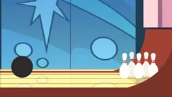 Size: 1280x720 | Tagged: safe, derpibooru import, screencap, slice of life (episode), background, bowling alley, bowling ball, bowling pin, image, imagine spot, liminal space, png, scenic ponyville