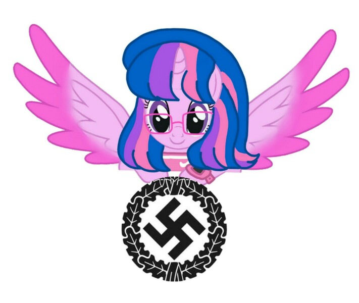 Size: 1270x1071 | Tagged: safe, edit, oc, oc:hsu amity, image, jpeg, nazi, nazi eagle, reichsadler, swastika