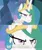 Size: 1000x1200 | Tagged: safe, derpibooru import, edit, edited screencap, screencap, princess celestia, alicorn, the ending of the end, angry, element of generosity, element of honesty, element of kindness, element of laughter, element of loyalty, element of magic, elements of harmony, funny, image, implied twilight sparkle, jpeg, meme, solo, titus get the cross, unamused