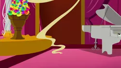 Size: 1280x720 | Tagged: safe, derpibooru import, screencap, slice of life (episode), background, curtain, flameless fireworks, image, liminal space, musical instrument, no pony, piano, png, ponyville town hall, scenic ponyville
